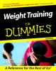 Book cover for "Weight training for dummies".