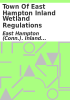 Book cover for "Town of East Hampton inland wetland regulations".