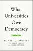 Book cover for "What universities owe democracy".