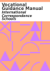 Book cover for "Vocational guidance manual".