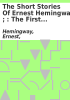 Book cover for "The short stories of Ernest Hemingway".