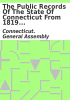 Book cover for "The public records of the State of Connecticut from 1819 to 1820".