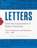 Book cover for "Letters From the Corporation of Brown University".