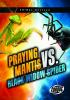 Book cover for "Praying mantis vs. black widow spider".