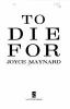 Book cover for "To die for".